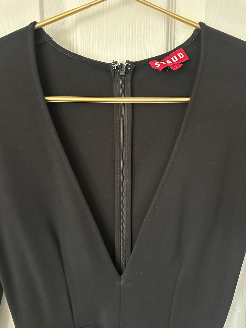 STAUD Black Long-Sleeve V-Neck Maxi Dress - Picture 3 of 6
